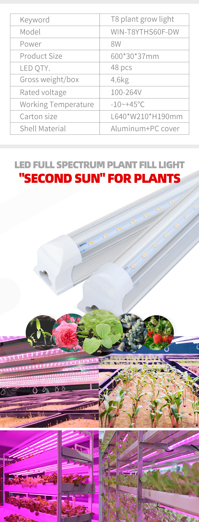 2ft 4ft T8 grow light