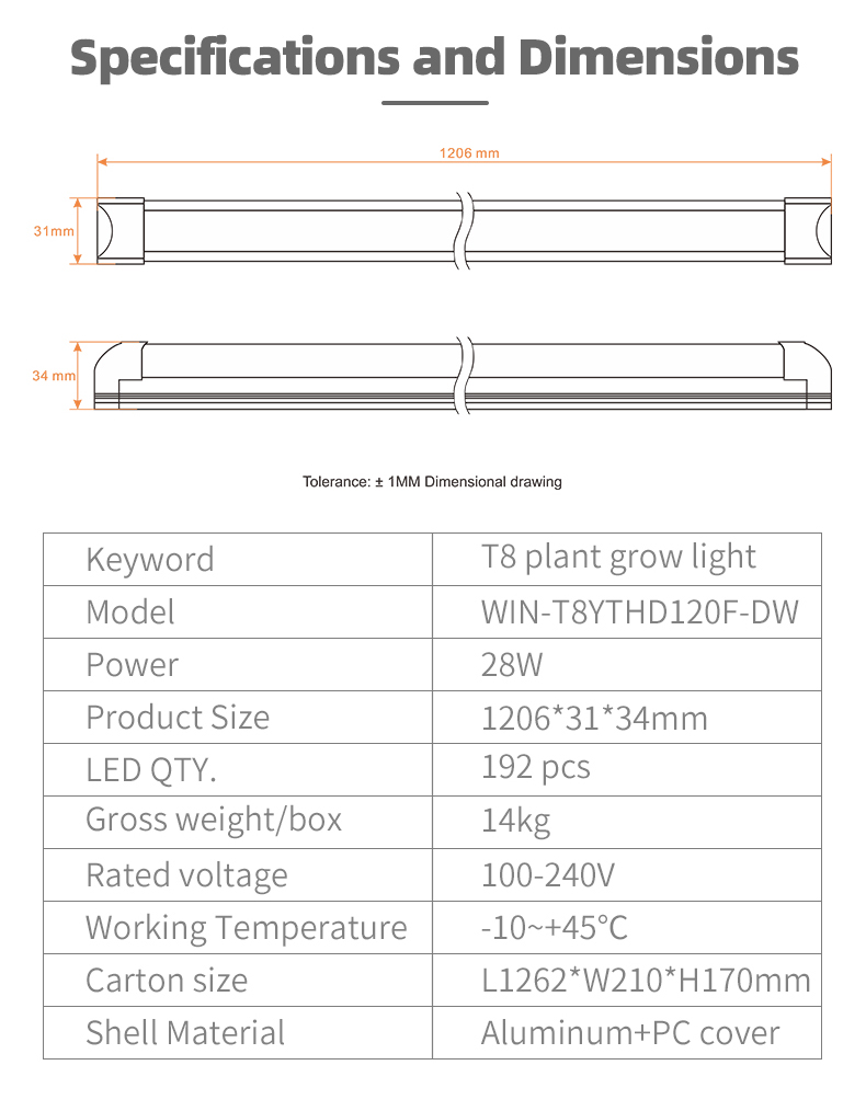 t8 grow lights 4ft