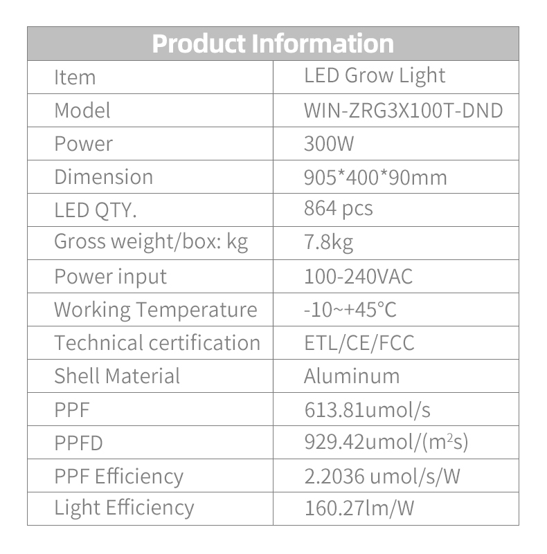 300W grow light bar