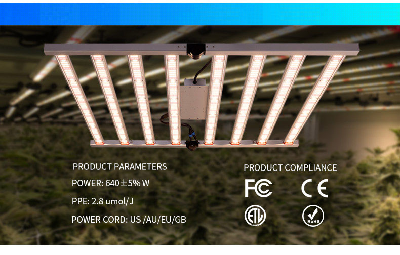 8 bar led grow light for medical plants