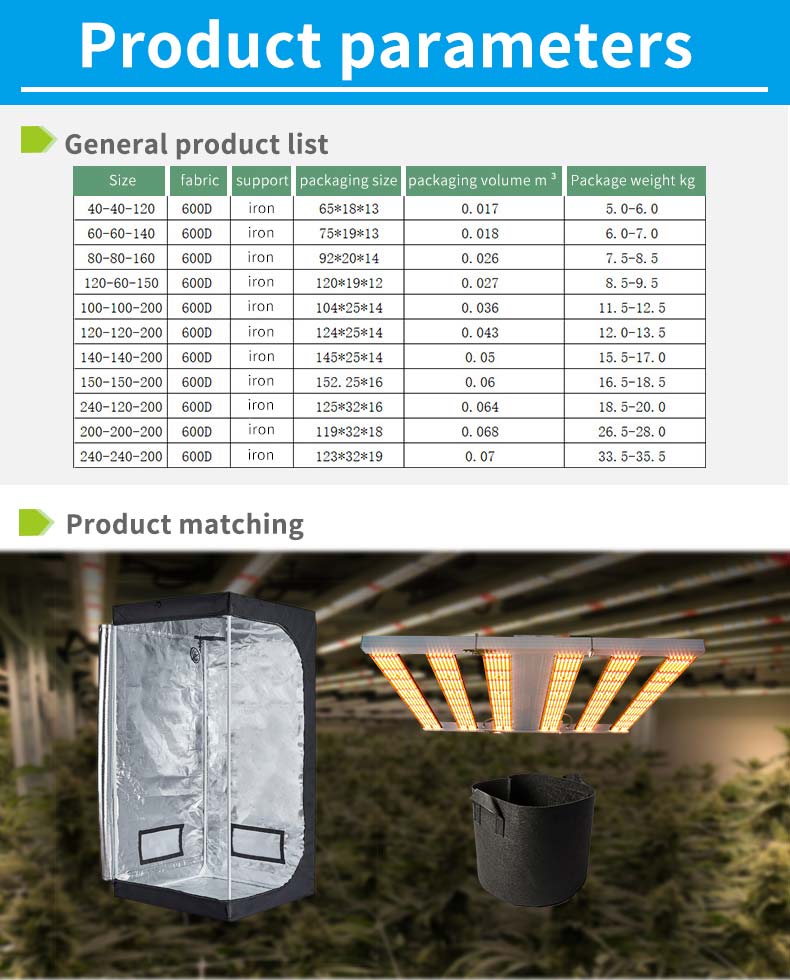 aluminum 600d oxford grow tent full kit