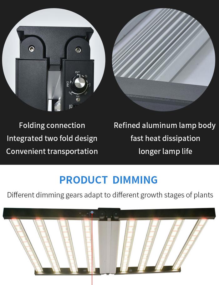 640W led grow light dimmable high ppfd