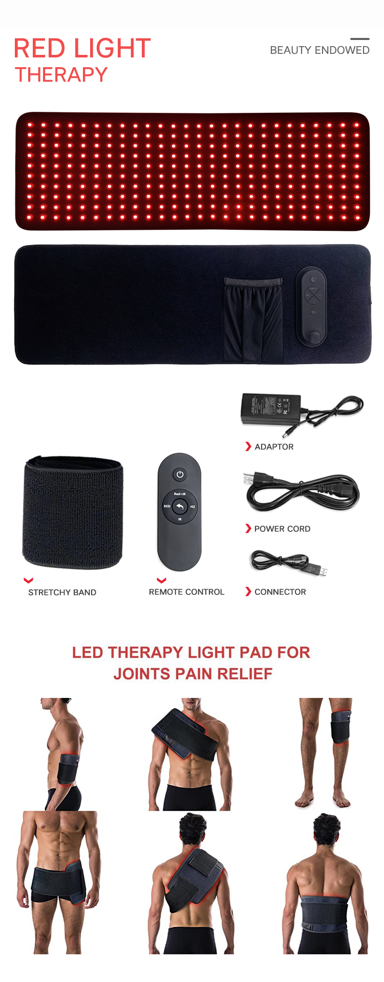 660nm 850nm red light therapy pad